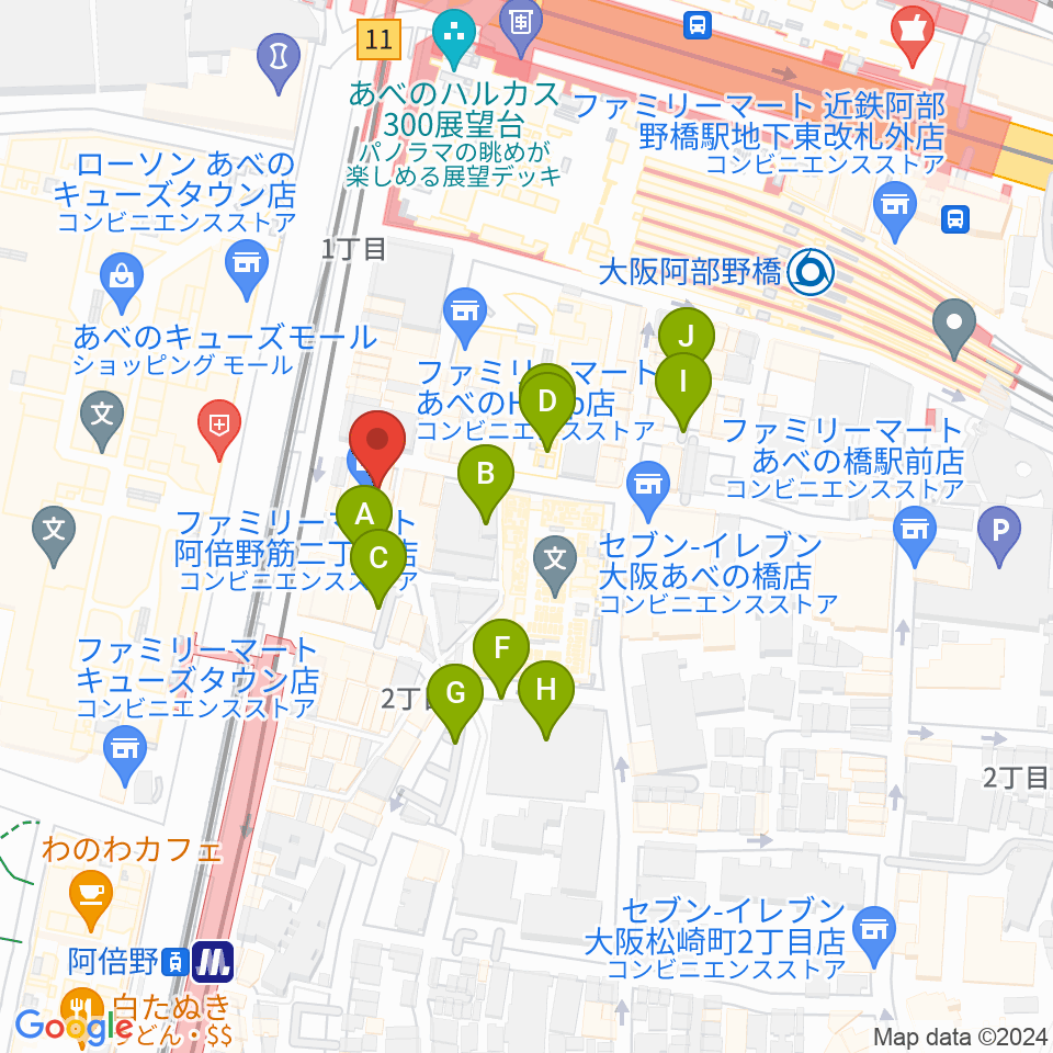 ワタナベ楽器店 音楽館周辺の駐車場・コインパーキング一覧地図