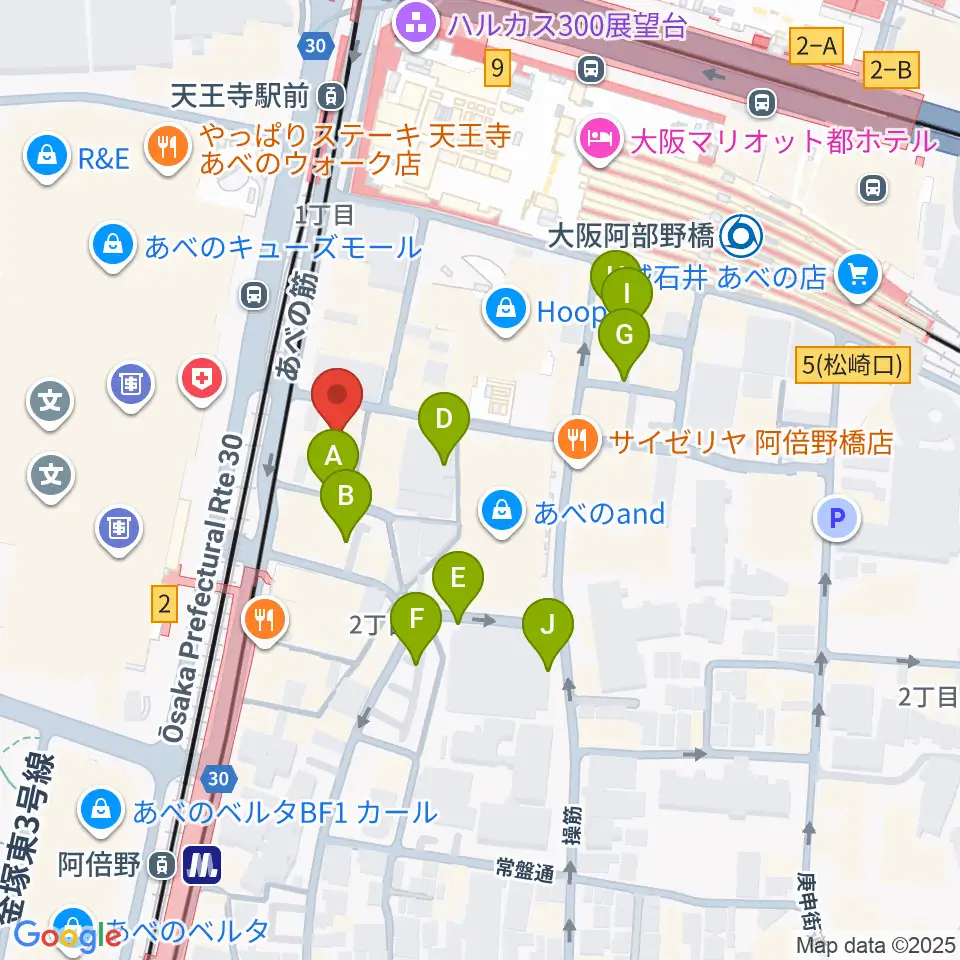 ワタナベ楽器店 音楽館周辺の駐車場・コインパーキング一覧地図
