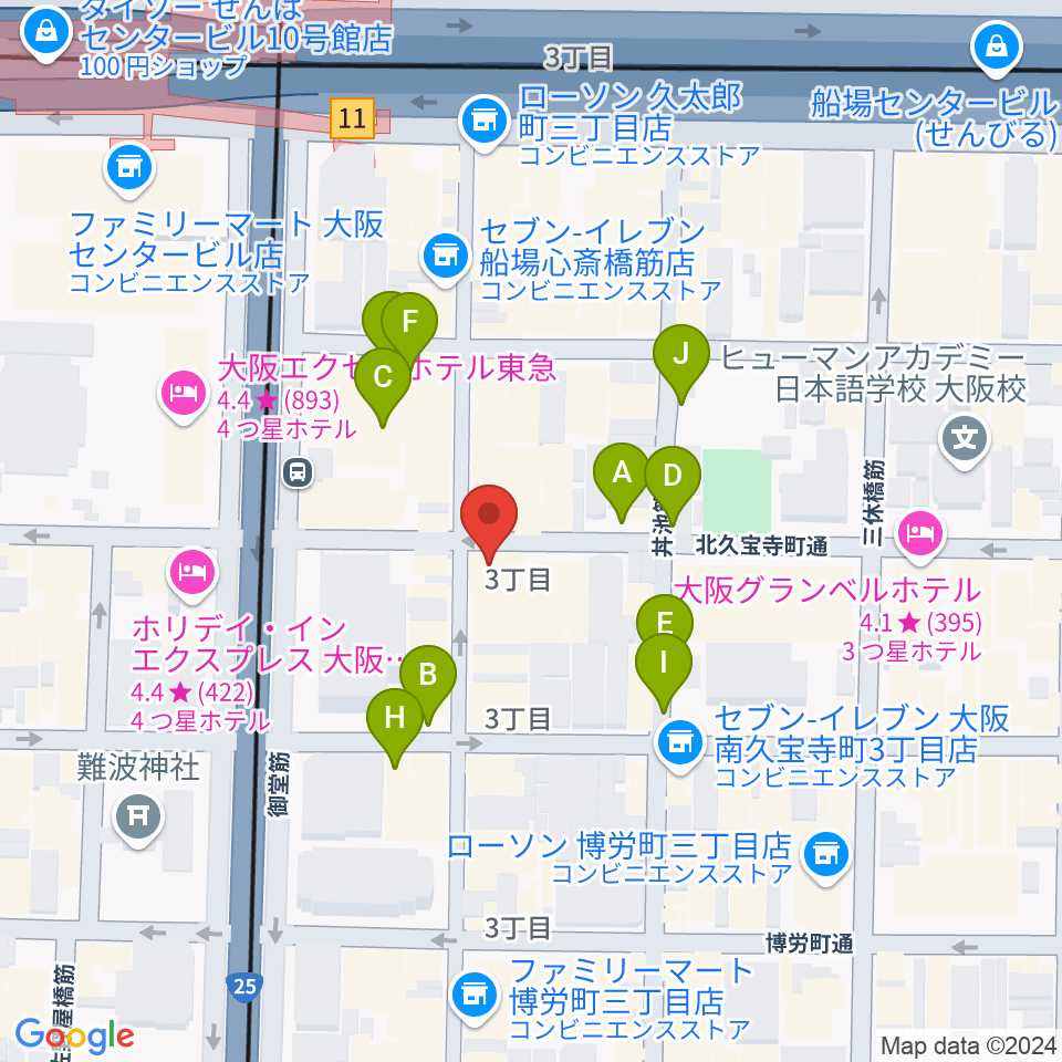 三木楽器開成館周辺の駐車場・コインパーキング一覧地図