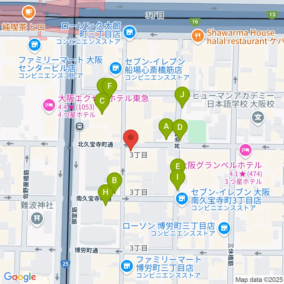 三木楽器開成館周辺の駐車場・コインパーキング一覧地図