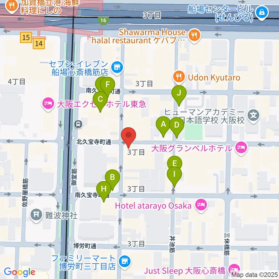 三木楽器開成館周辺の駐車場・コインパーキング一覧地図