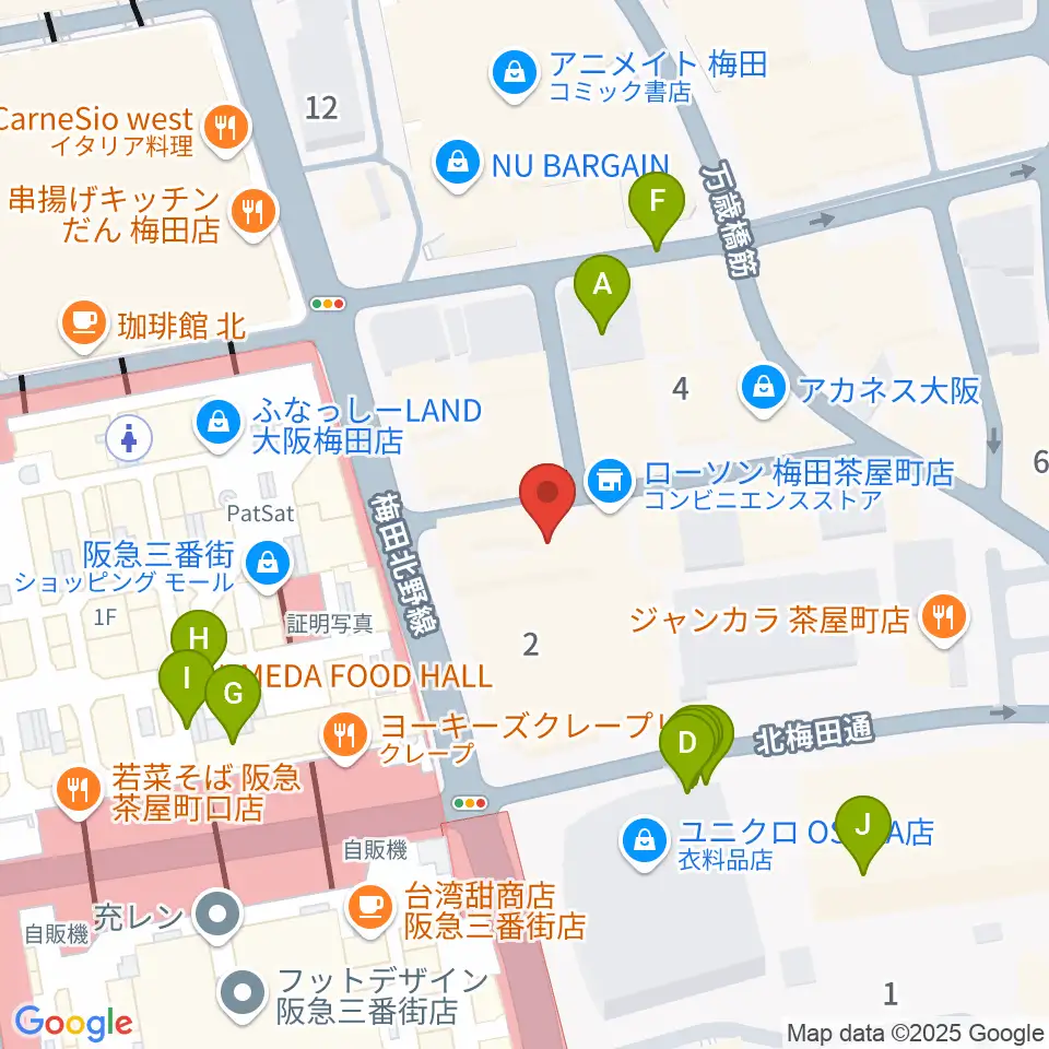 MIKIミュージックサロン梅田周辺の駐車場・コインパーキング一覧地図