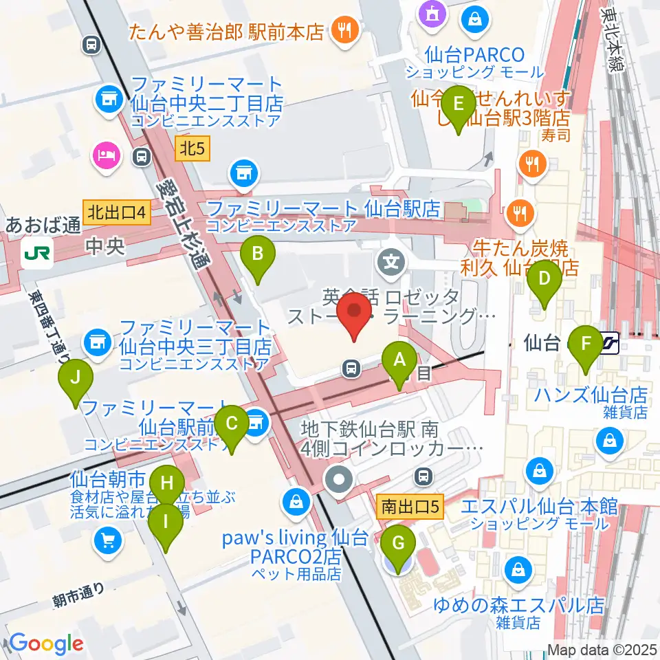島村楽器 仙台ロフト店周辺の駐車場・コインパーキング一覧地図