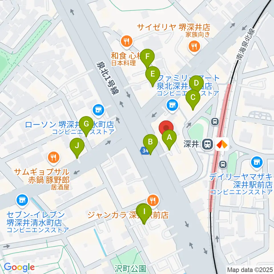 ベースオントップ深井駅前店周辺の駐車場・コインパーキング一覧地図