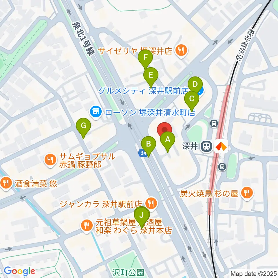 ベースオントップ深井駅前店周辺の駐車場・コインパーキング一覧地図
