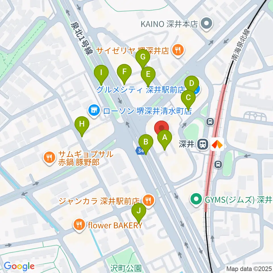 ベースオントップ深井駅前店周辺の駐車場・コインパーキング一覧地図