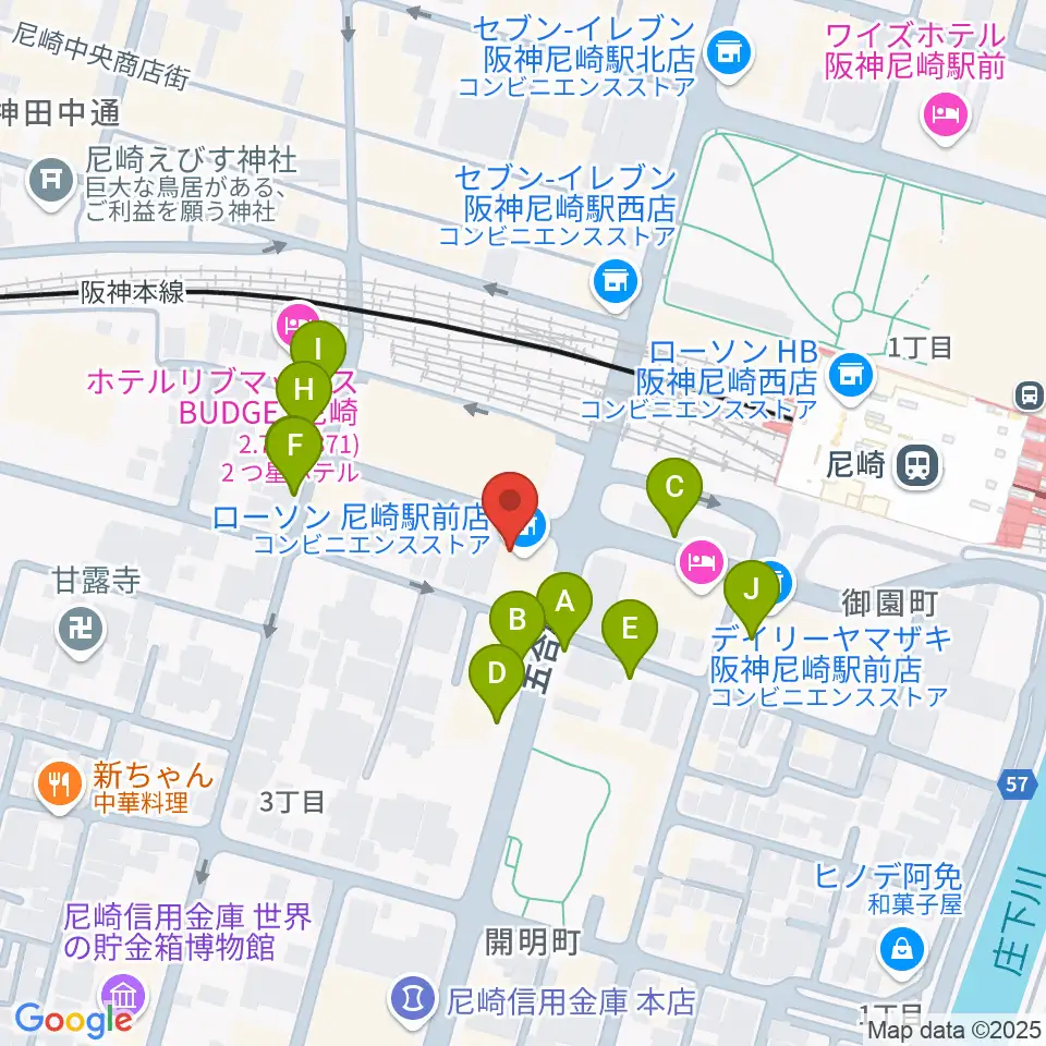 ベースオントップ尼崎店周辺の駐車場・コインパーキング一覧地図