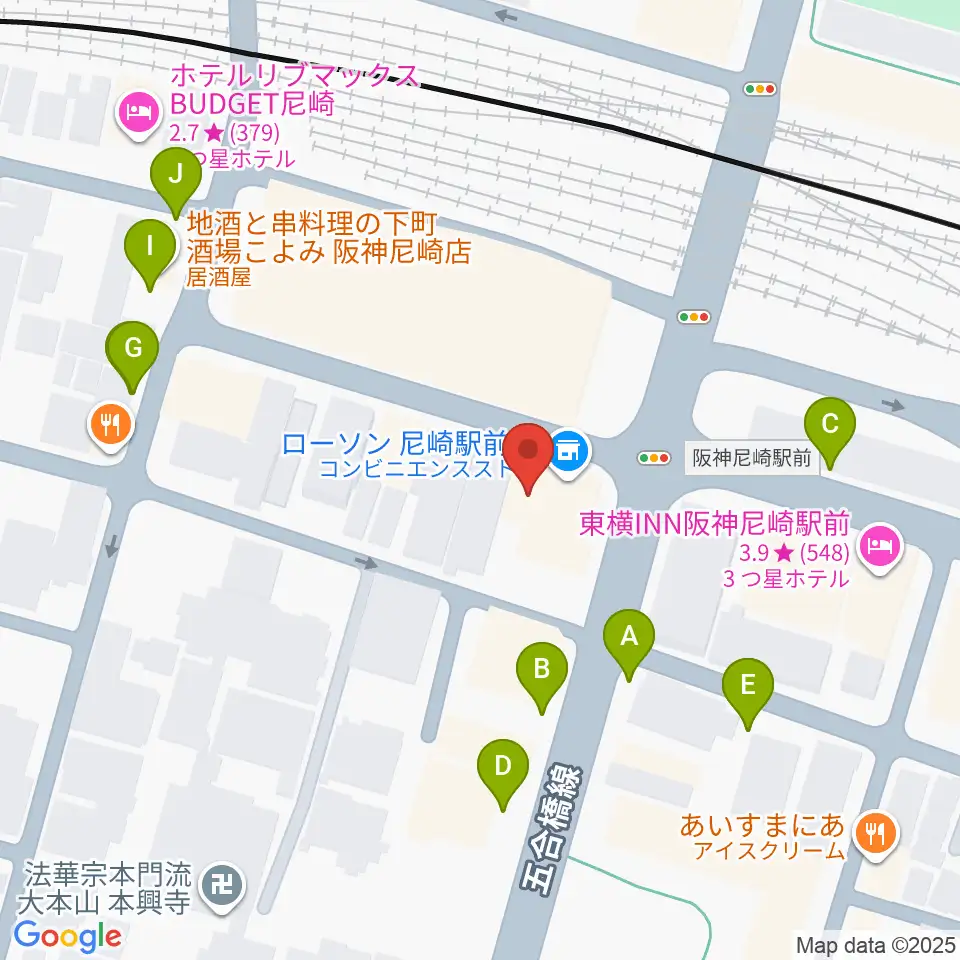 ベースオントップ尼崎店周辺の駐車場・コインパーキング一覧地図