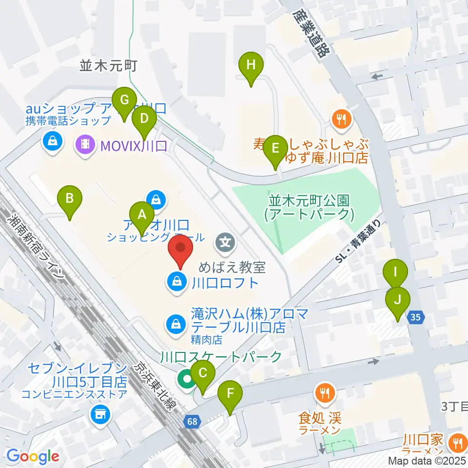 ヤマノミュージックサロン川口周辺の駐車場・コインパーキング一覧地図