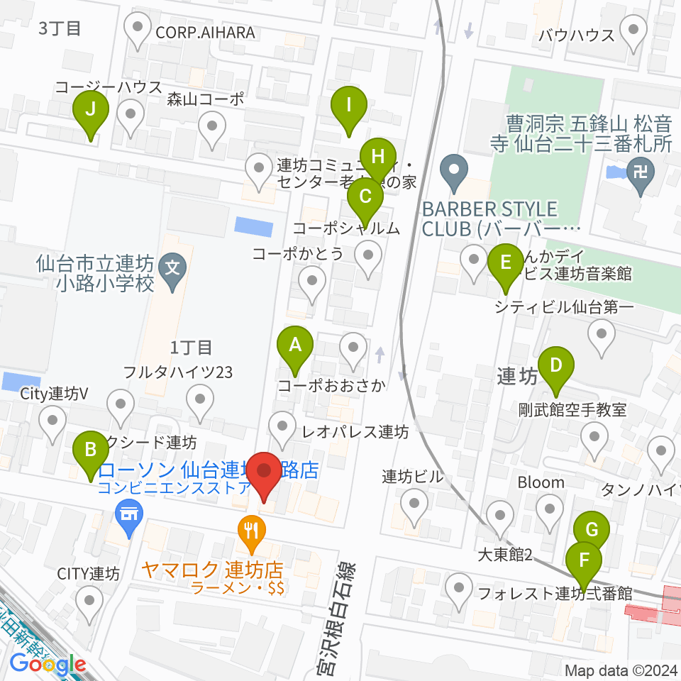 ハタケヤマ楽器周辺の駐車場・コインパーキング一覧地図