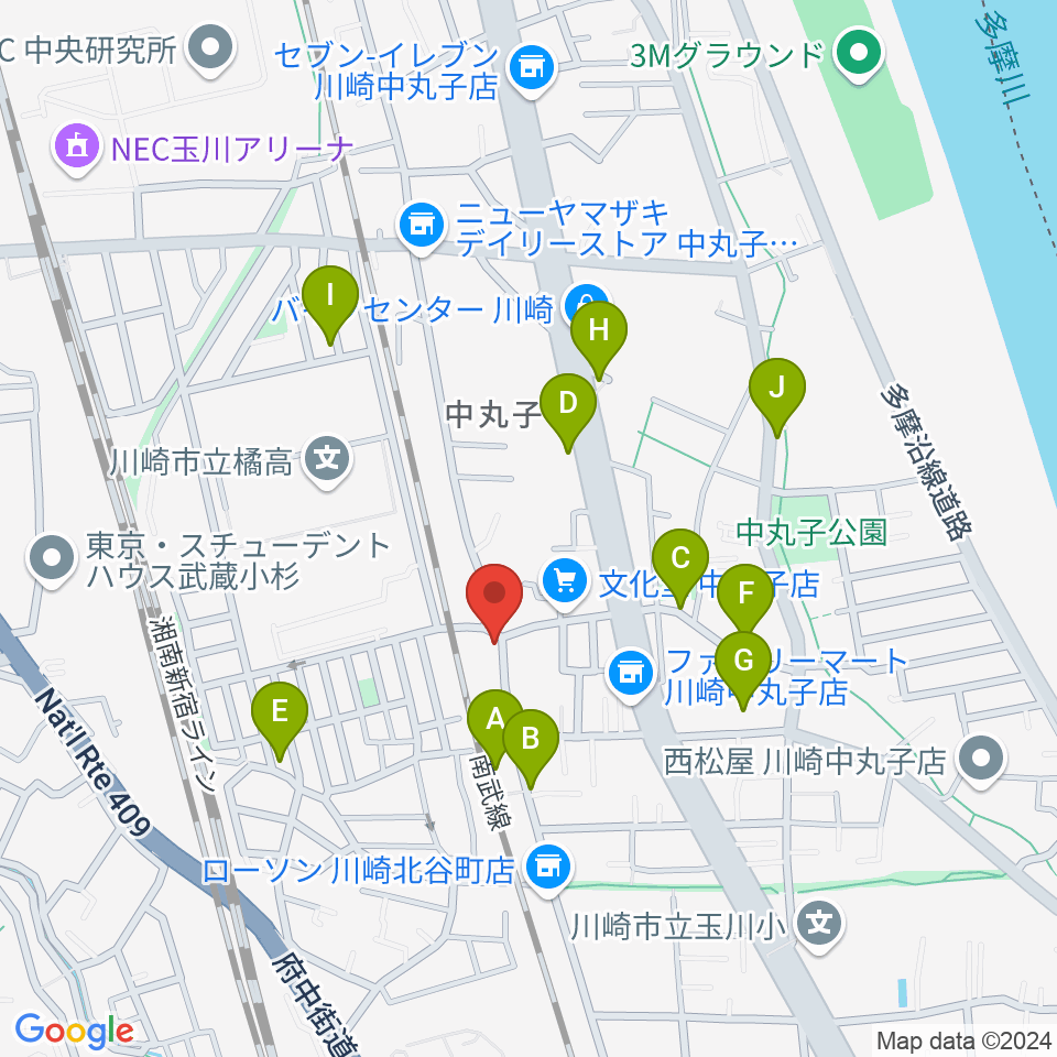 京浜楽器本社周辺の駐車場・コインパーキング一覧地図