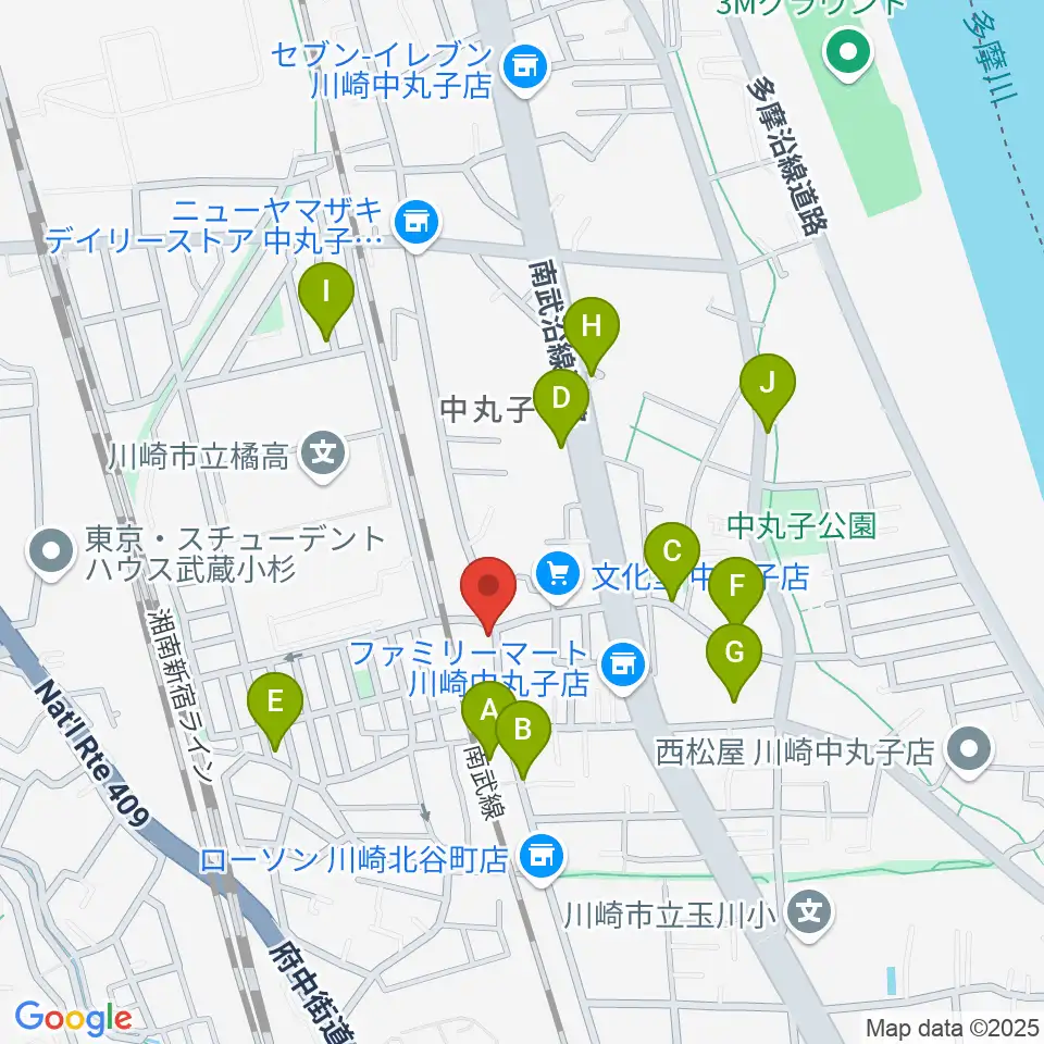 京浜楽器本社周辺の駐車場・コインパーキング一覧地図