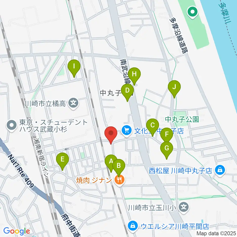 京浜楽器本社周辺の駐車場・コインパーキング一覧地図