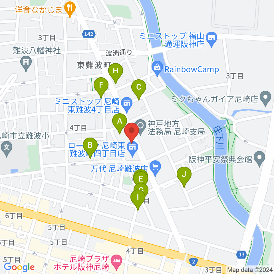 尼崎JAMMER（ジャマー）周辺の駐車場・コインパーキング一覧地図