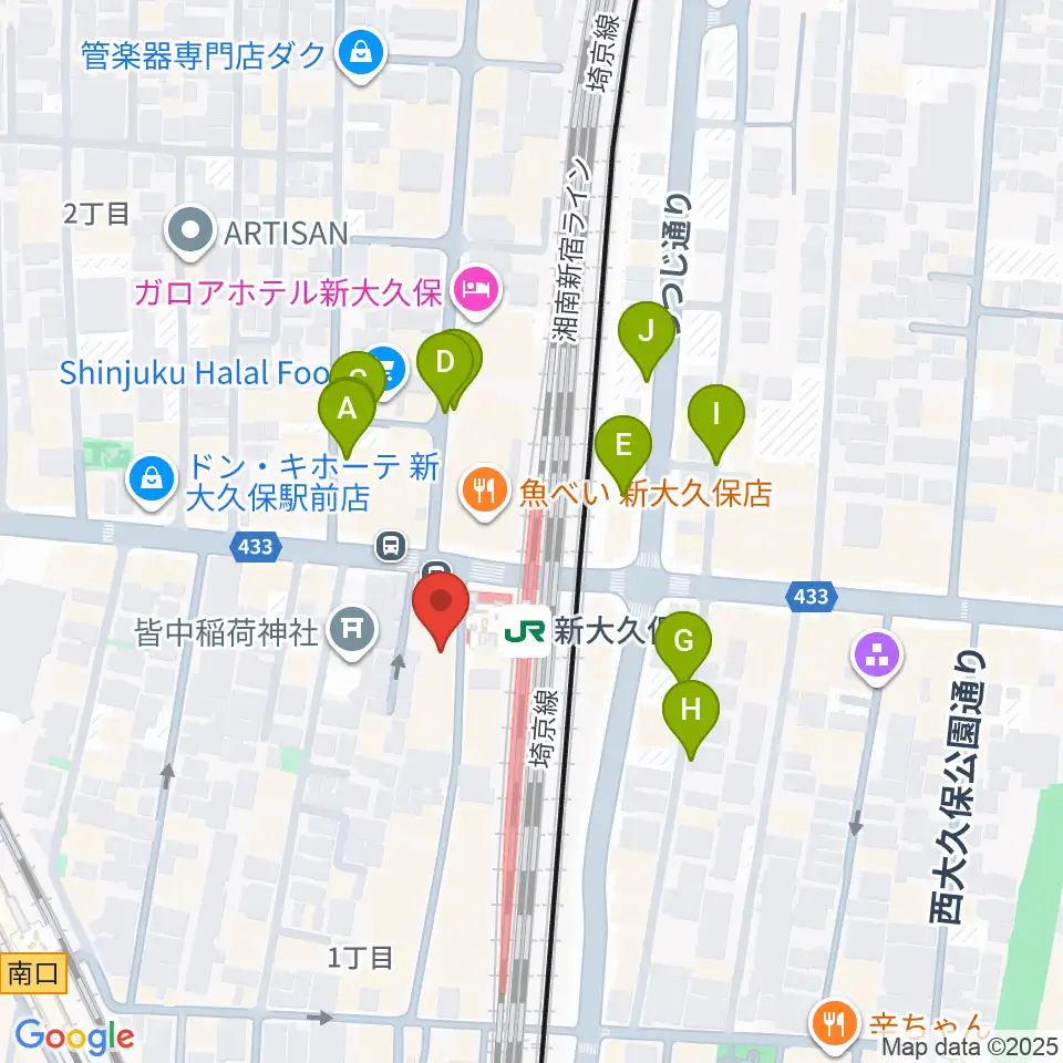 山野楽器ウインドクルー周辺の駐車場・コインパーキング一覧地図