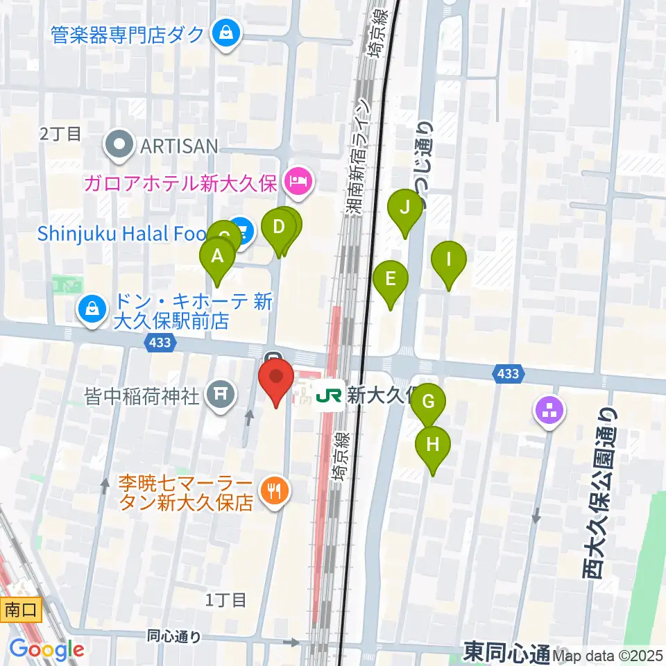 山野楽器ウインドクルー周辺の駐車場・コインパーキング一覧地図