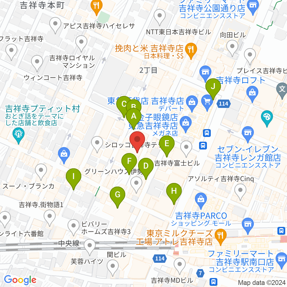 サウンドクルー吉祥寺周辺の駐車場・コインパーキング一覧地図