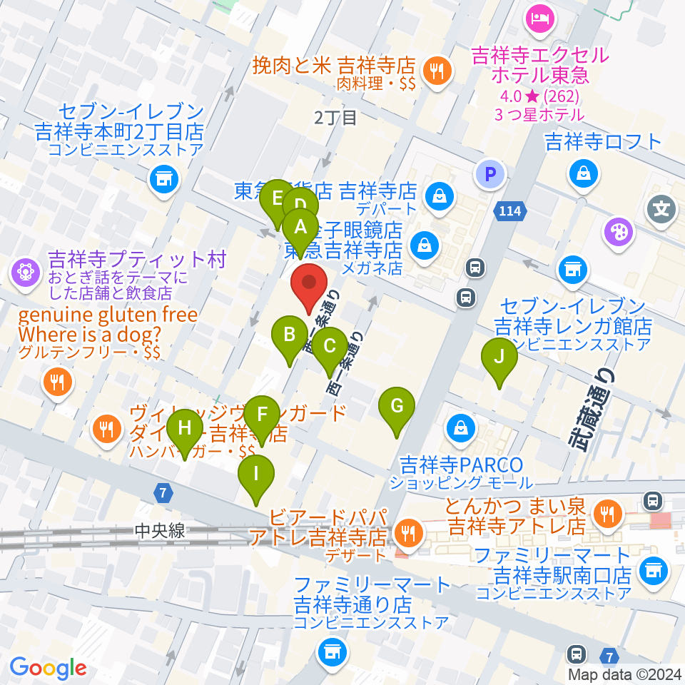 サウンドクルー吉祥寺周辺の駐車場・コインパーキング一覧地図