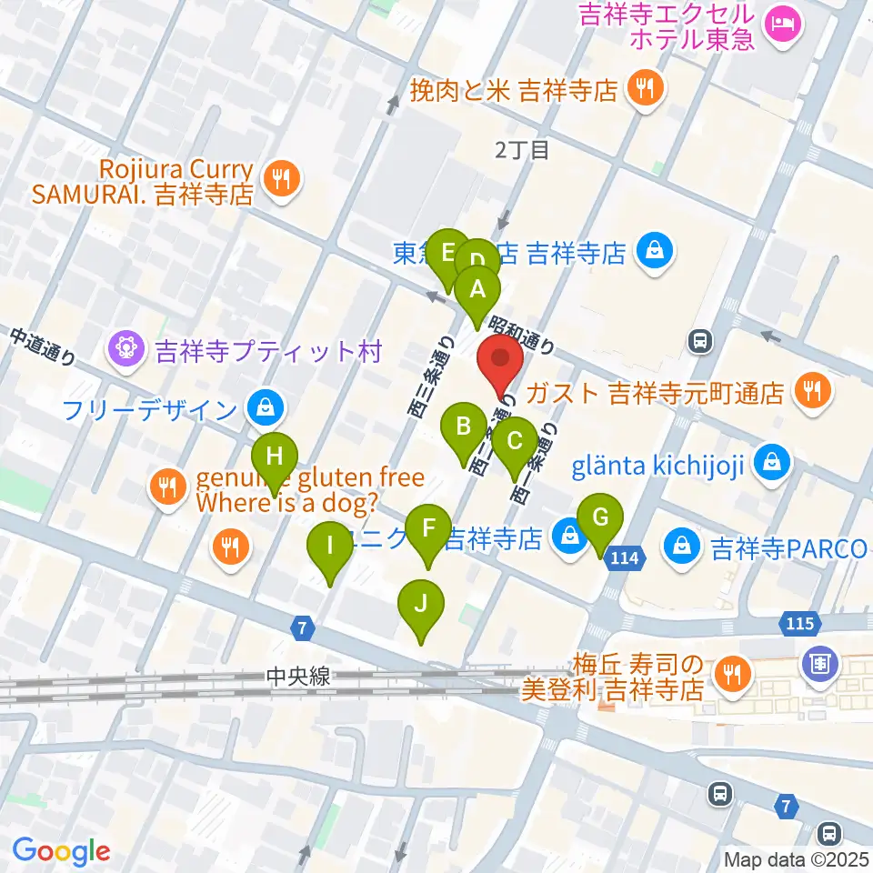 サウンドクルー吉祥寺周辺の駐車場・コインパーキング一覧地図