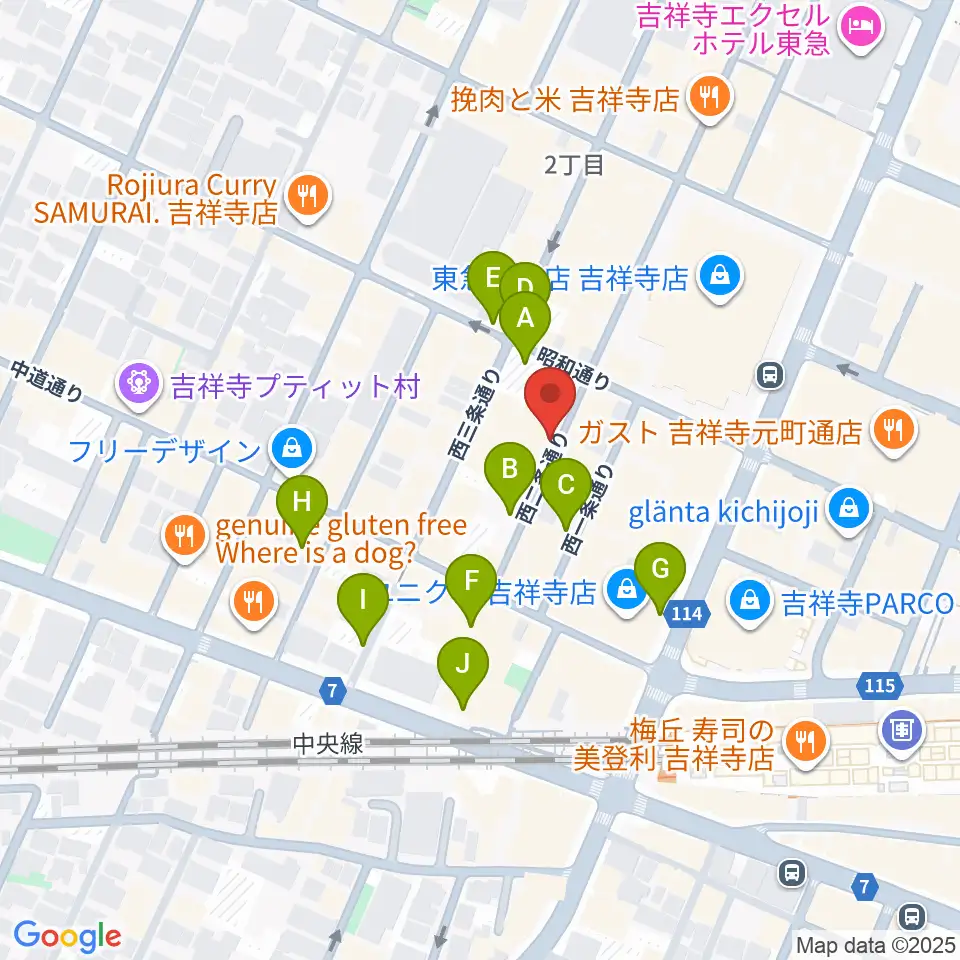 サウンドクルー吉祥寺周辺の駐車場・コインパーキング一覧地図