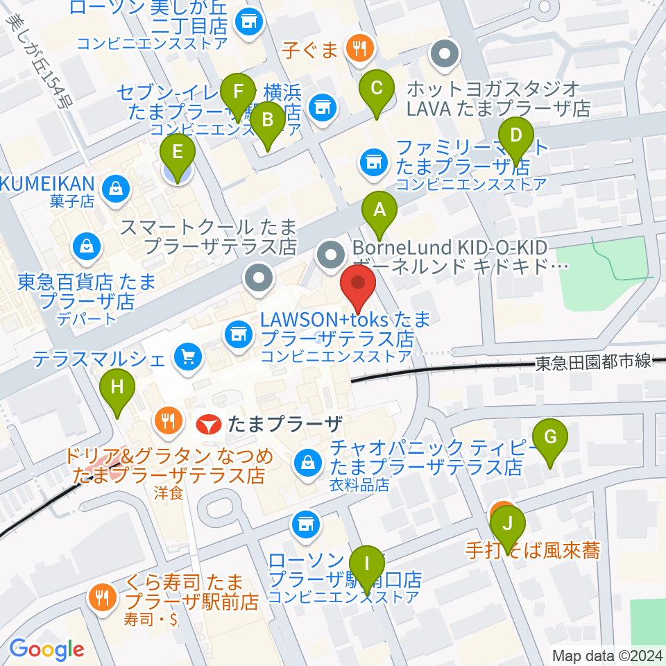 山野楽器 たまプラーザ テラス店周辺の駐車場・コインパーキング一覧地図