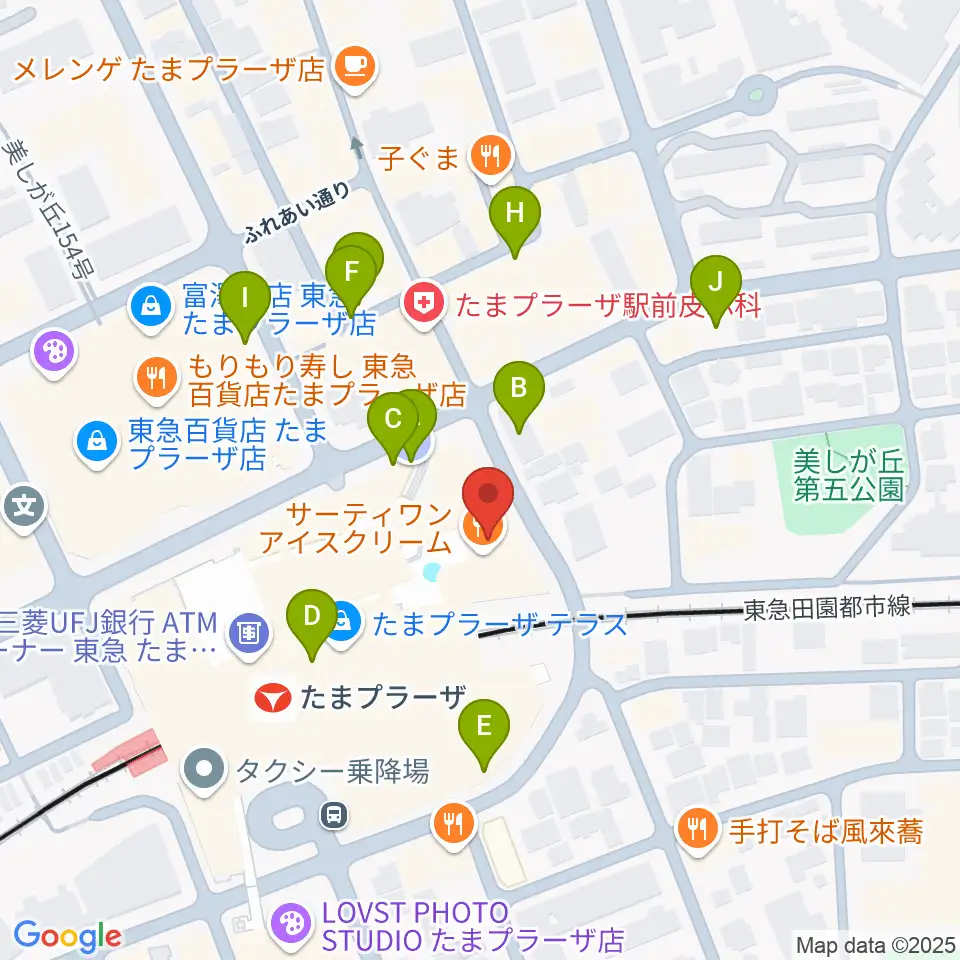 山野楽器 たまプラーザ テラス店周辺の駐車場・コインパーキング一覧地図