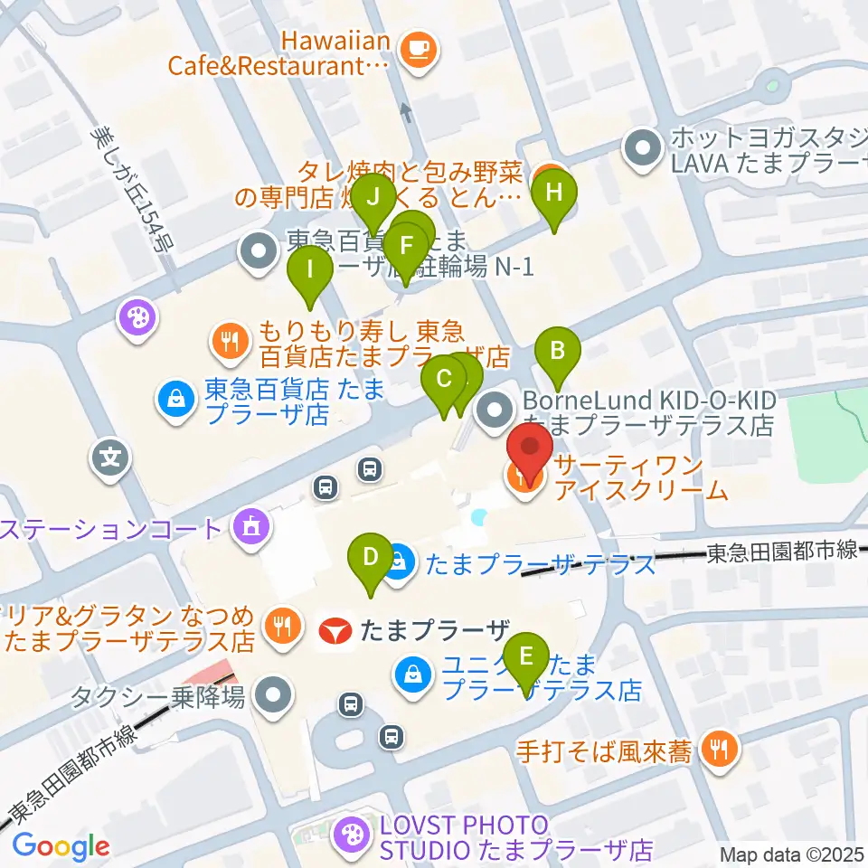 山野楽器 たまプラーザ テラス店周辺の駐車場・コインパーキング一覧地図