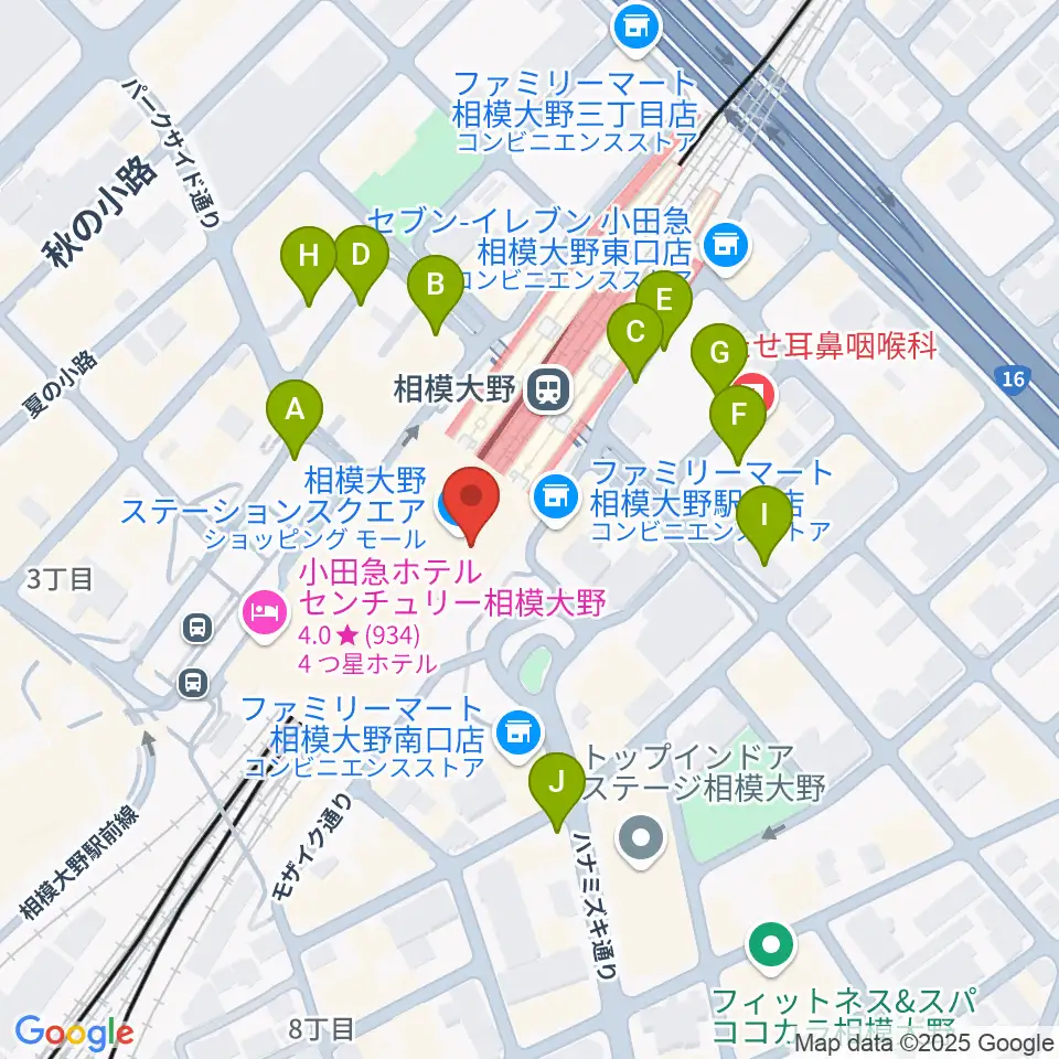 山野楽器 相模大野ステーションスクエア店周辺の駐車場・コインパーキング一覧地図
