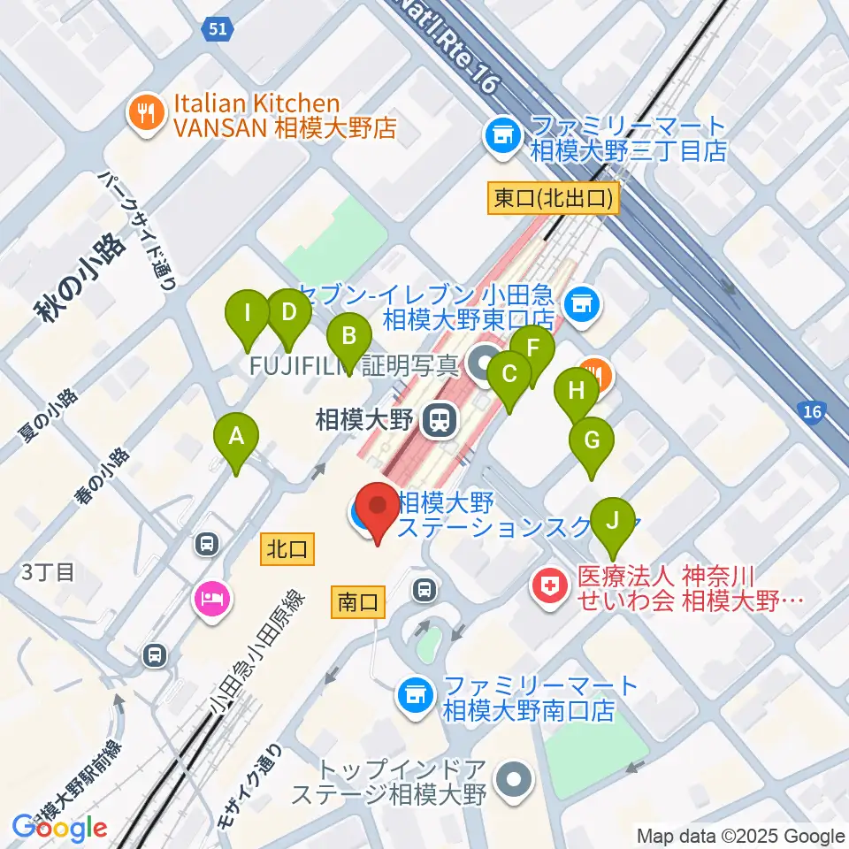 山野楽器 相模大野ステーションスクエア店周辺の駐車場・コインパーキング一覧地図