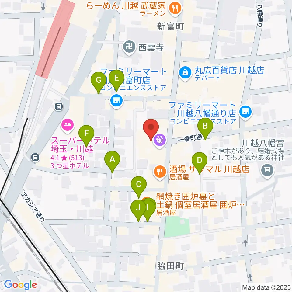 山野楽器 丸広川越店周辺の駐車場・コインパーキング一覧地図