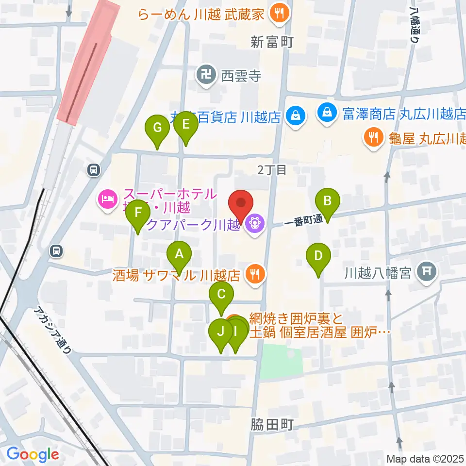 山野楽器 丸広川越店周辺の駐車場・コインパーキング一覧地図