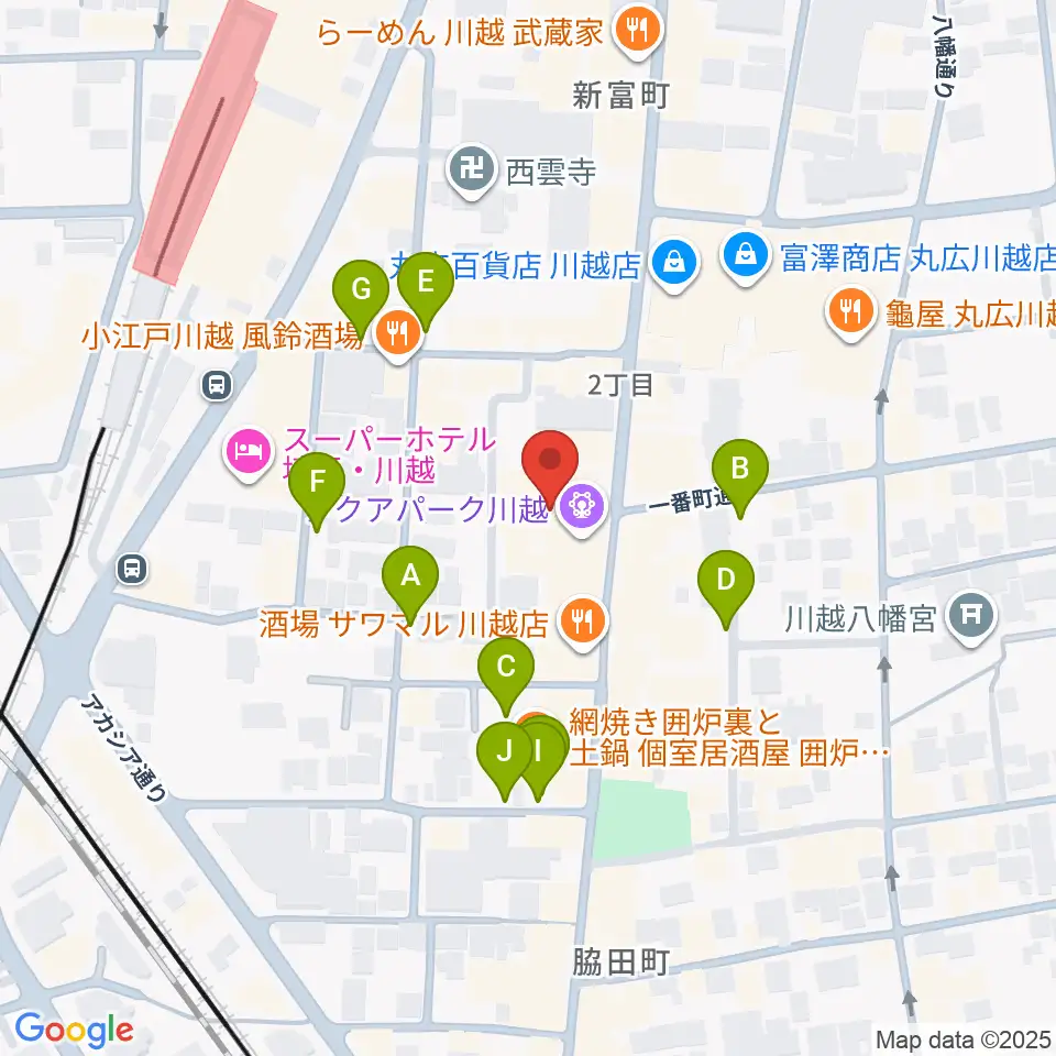 山野楽器 丸広川越店周辺の駐車場・コインパーキング一覧地図