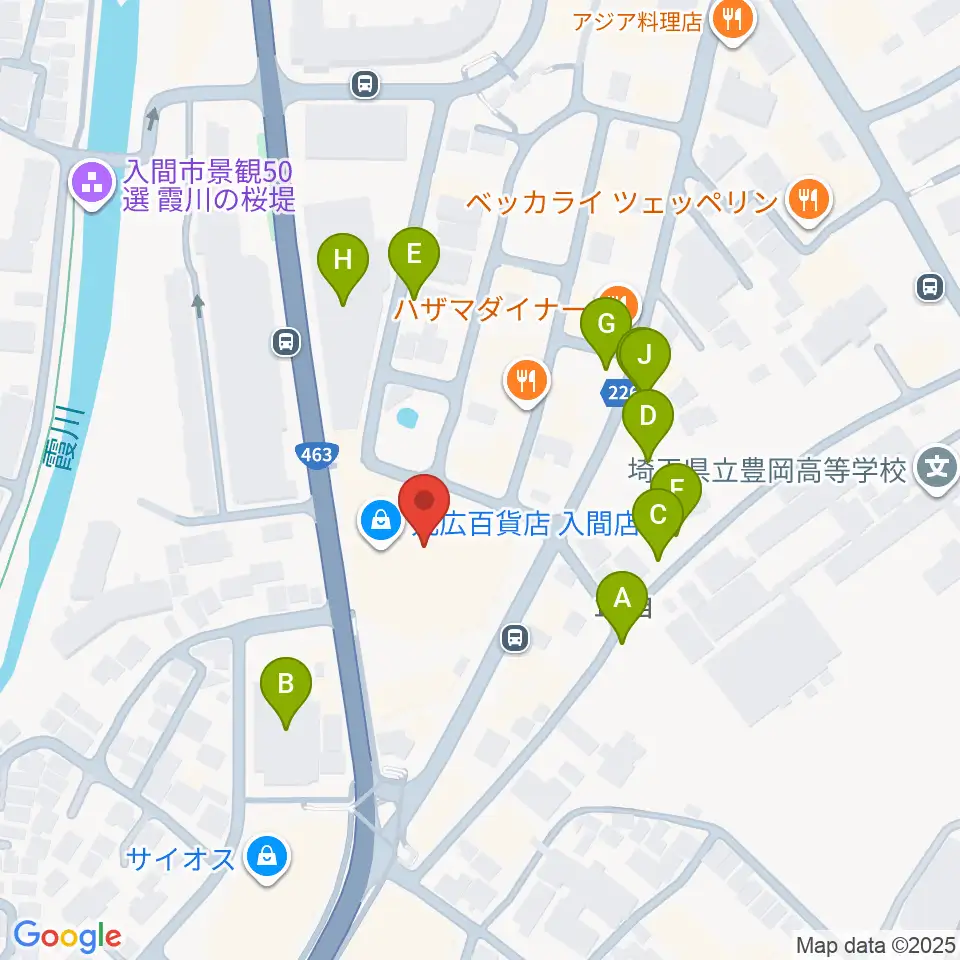 山野楽器 丸広入間店周辺の駐車場・コインパーキング一覧地図