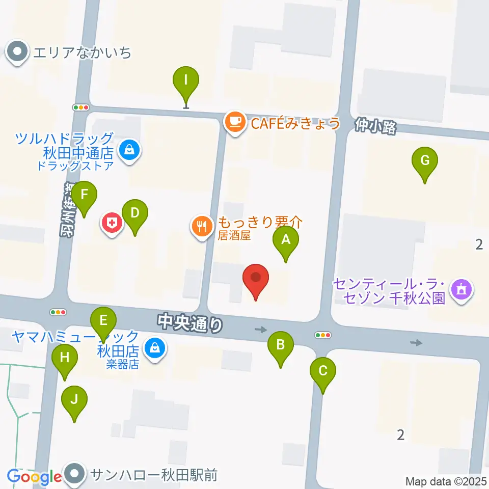 カワイ秋田ショップ周辺の駐車場・コインパーキング一覧地図