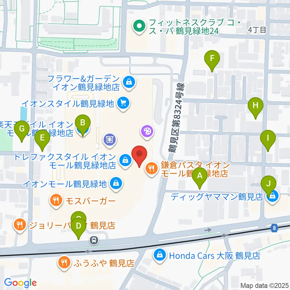 山野楽器 イオンモール鶴見緑地店周辺の駐車場・コインパーキング一覧地図