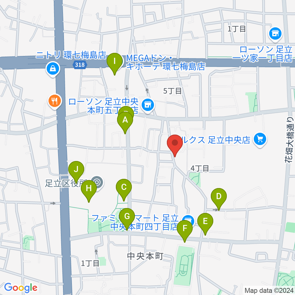 わたなべ音楽堂ベルネザール周辺の駐車場・コインパーキング一覧地図