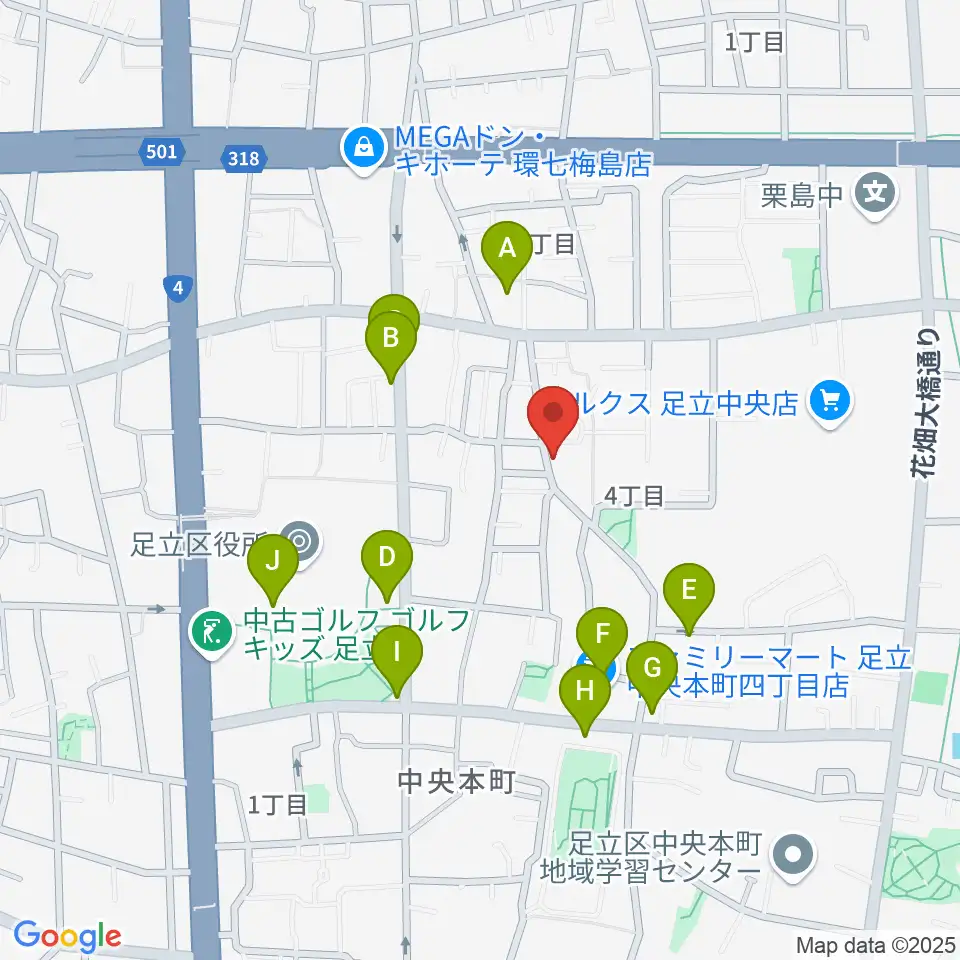 わたなべ音楽堂ベルネザール周辺の駐車場・コインパーキング一覧地図