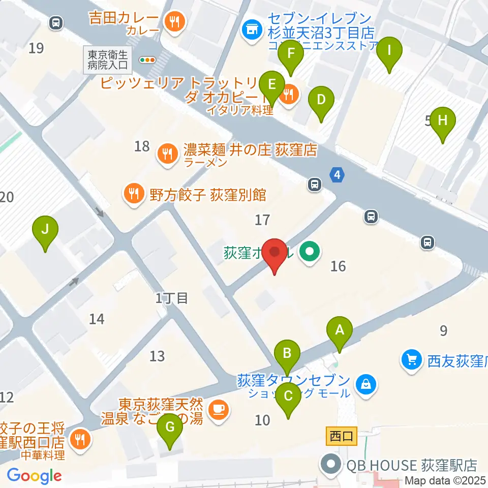 荻窪クラブドクター周辺の駐車場・コインパーキング一覧地図