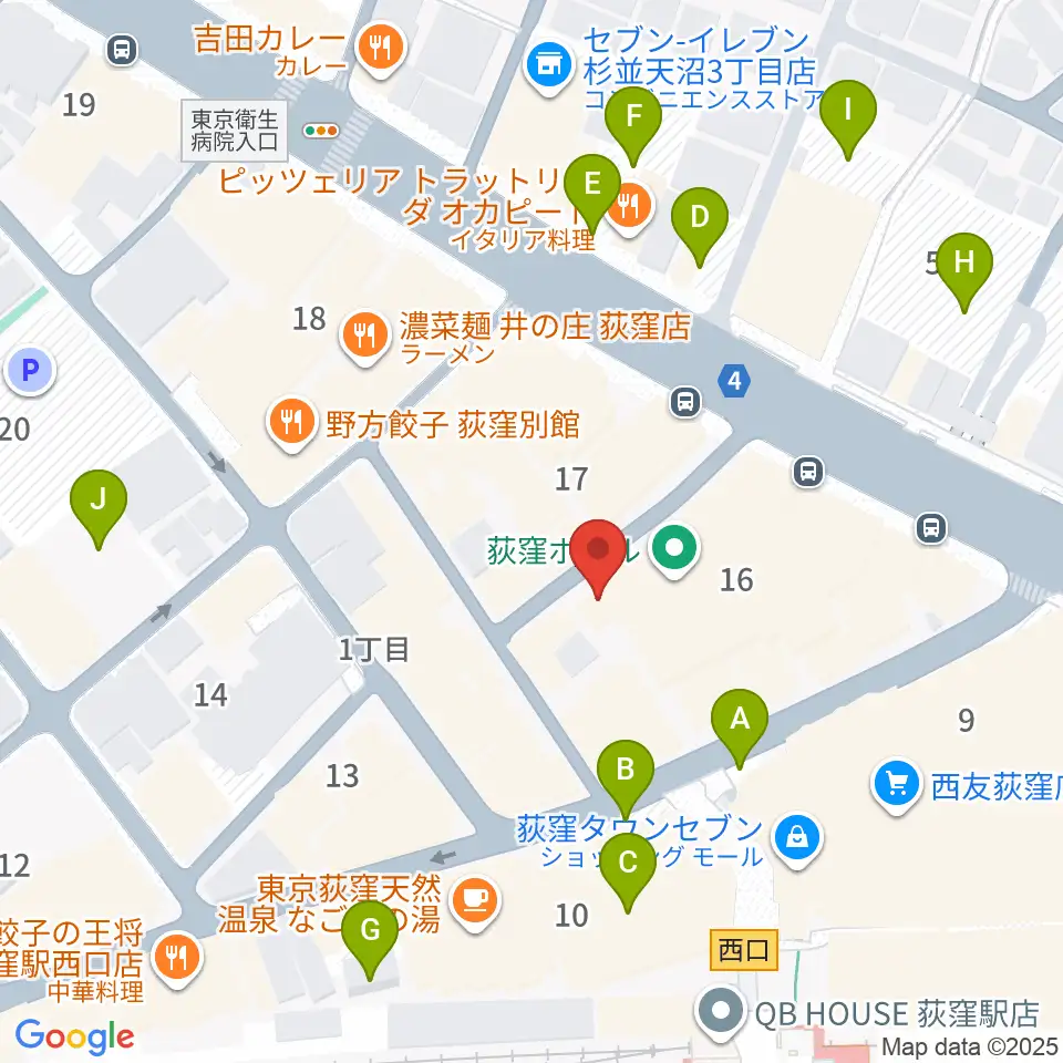 荻窪クラブドクター周辺の駐車場・コインパーキング一覧地図