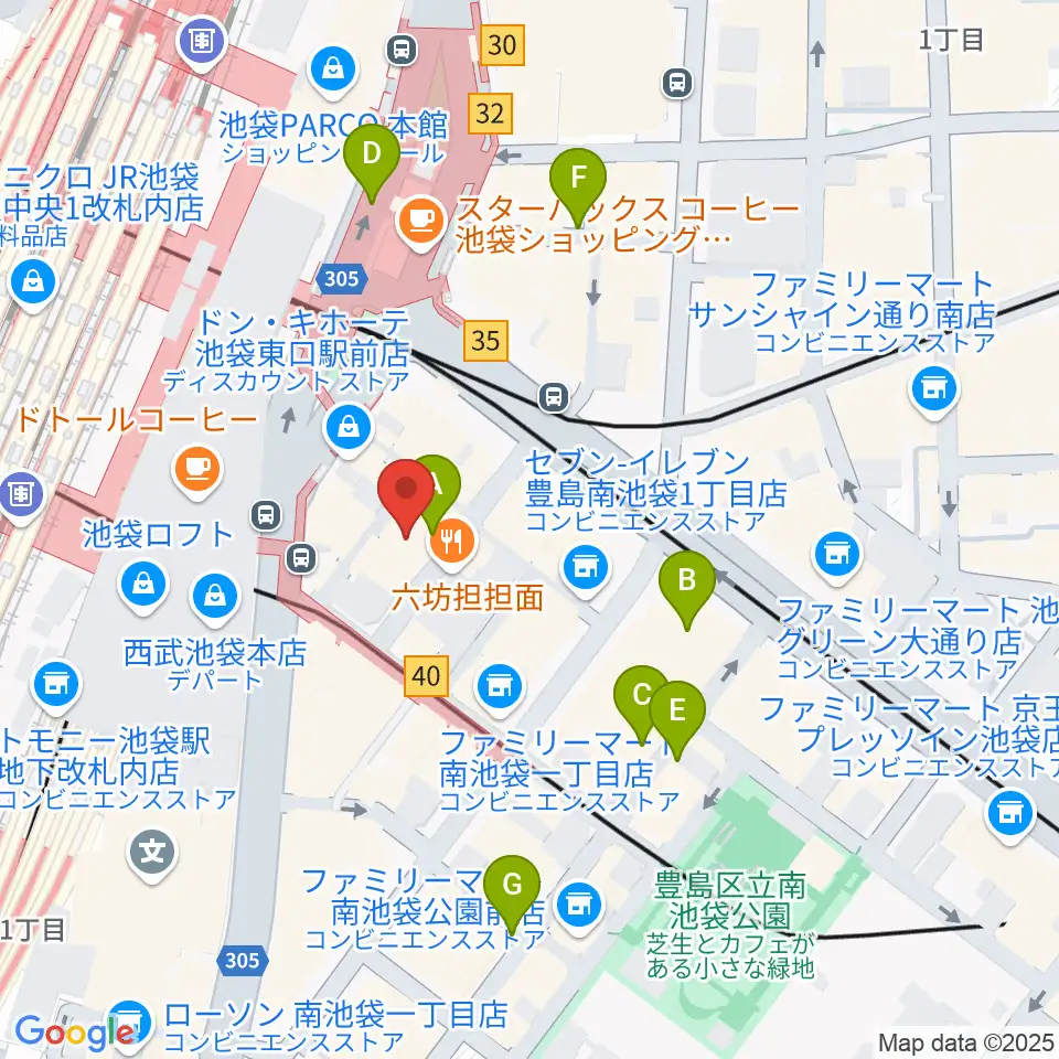 池袋EDGE周辺の駐車場・コインパーキング一覧地図