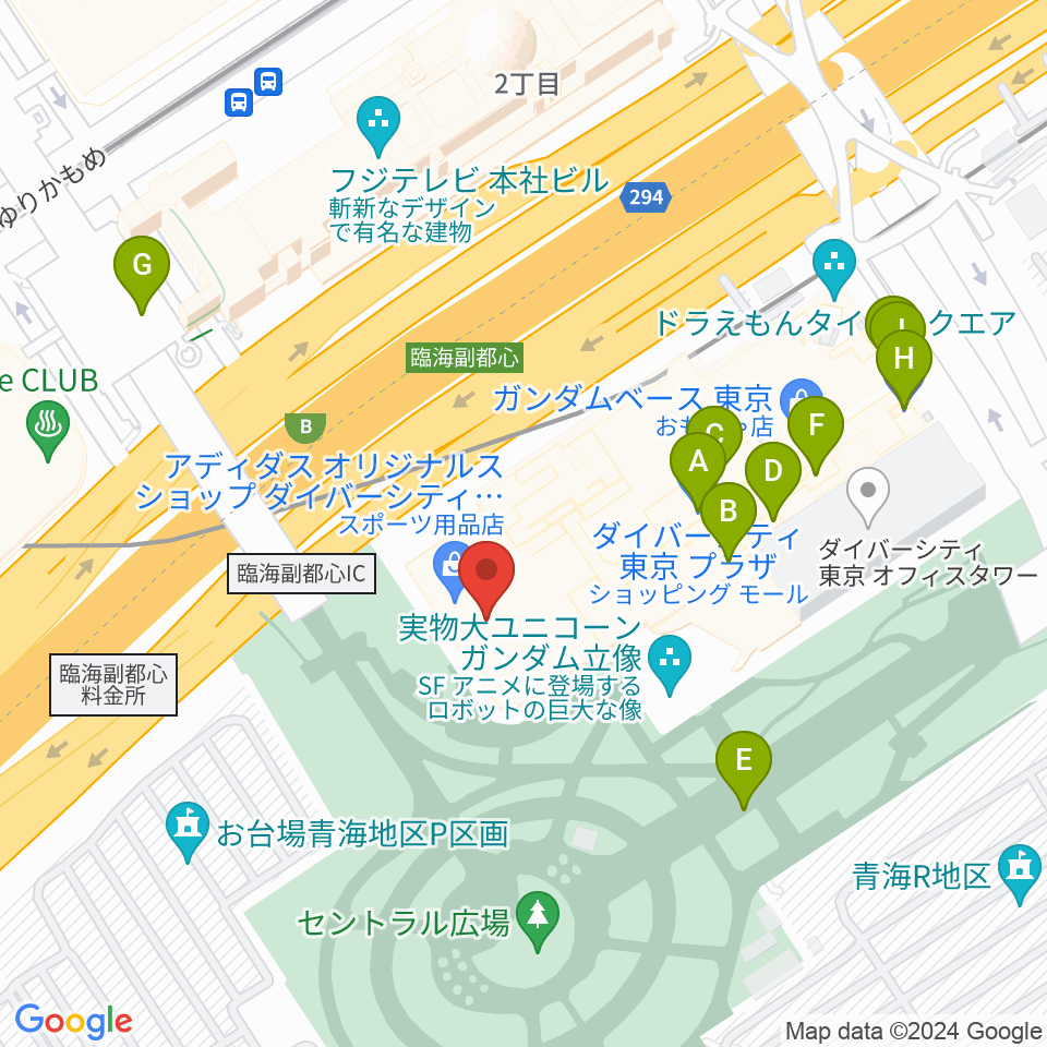 Zeppダイバーシティ東京周辺の駐車場・コインパーキング一覧地図