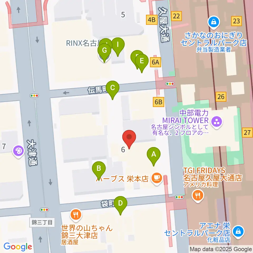 ロックス栄周辺の駐車場・コインパーキング一覧地図