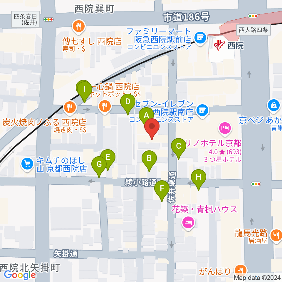 京都GATTACA周辺の駐車場・コインパーキング一覧地図