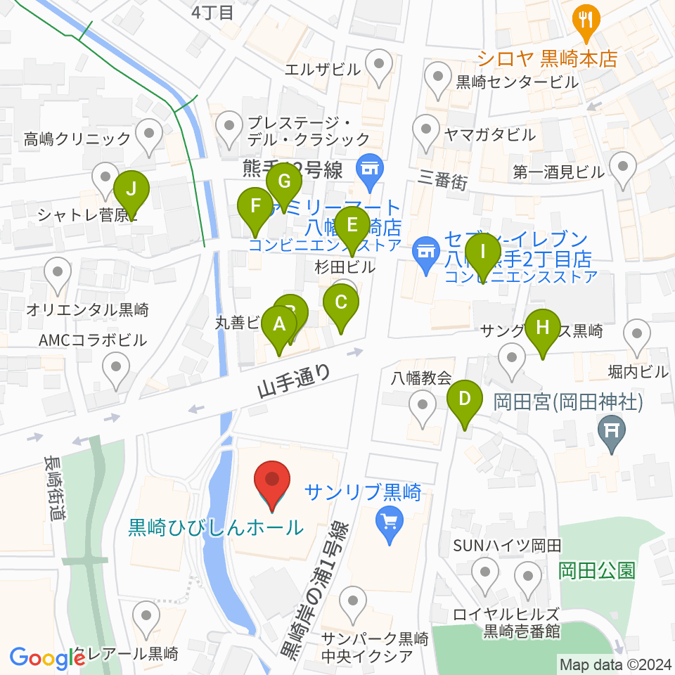 黒崎ひびしんホール周辺の駐車場・コインパーキング一覧地図