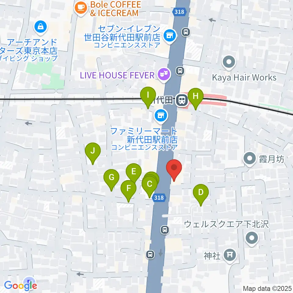 新代田クロッシング周辺の駐車場・コインパーキング一覧地図