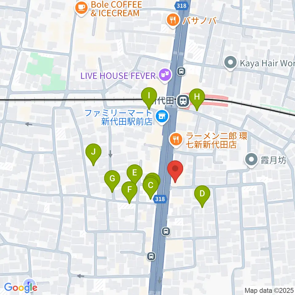新代田クロッシング周辺の駐車場・コインパーキング一覧地図
