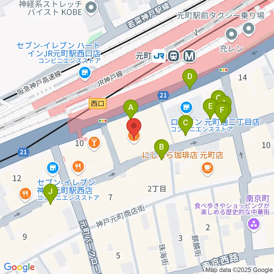 元町シアタージャジー周辺の駐車場・コインパーキング一覧地図