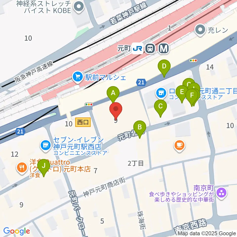 元町シアタージャジー周辺の駐車場・コインパーキング一覧地図