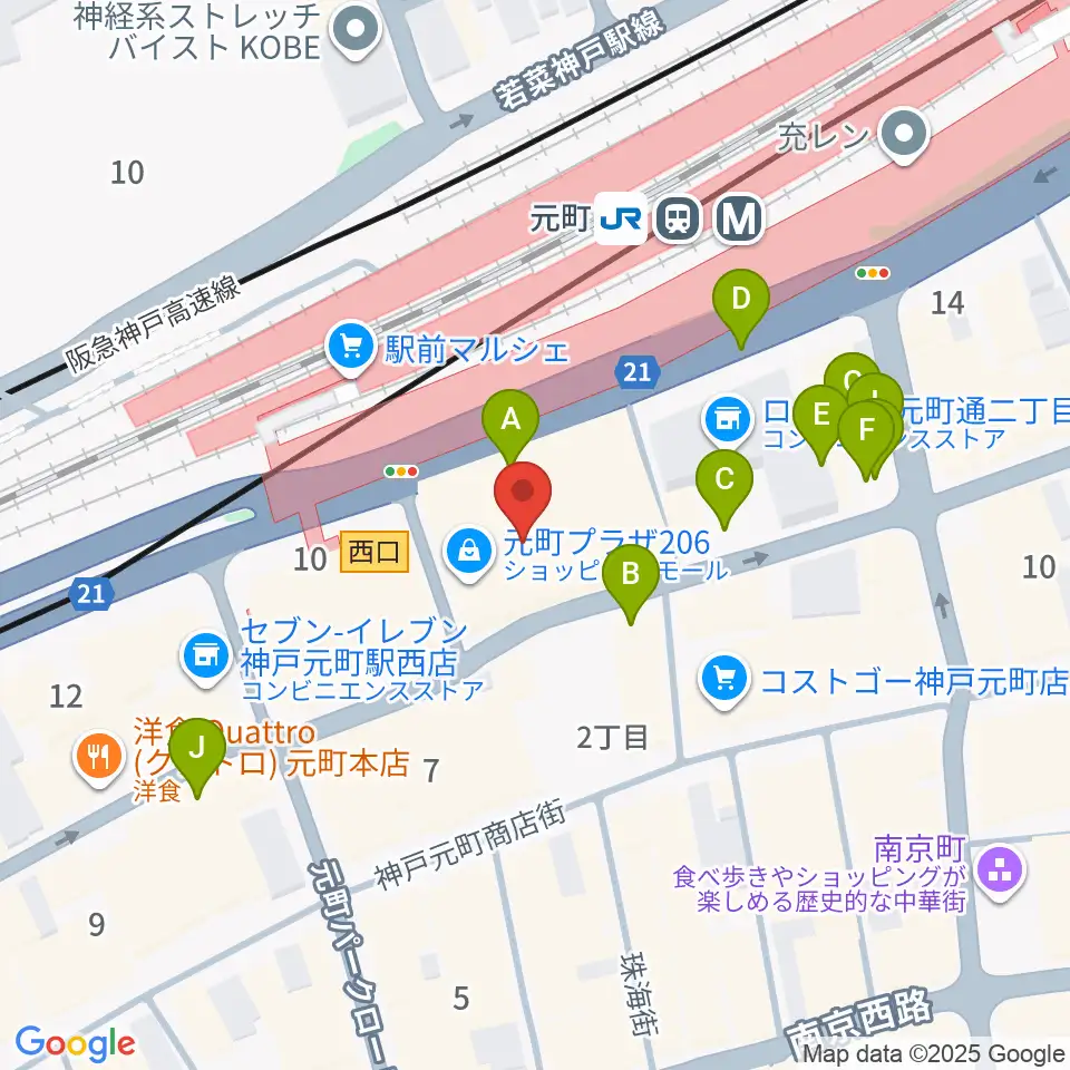 元町シアタージャジー周辺の駐車場・コインパーキング一覧地図