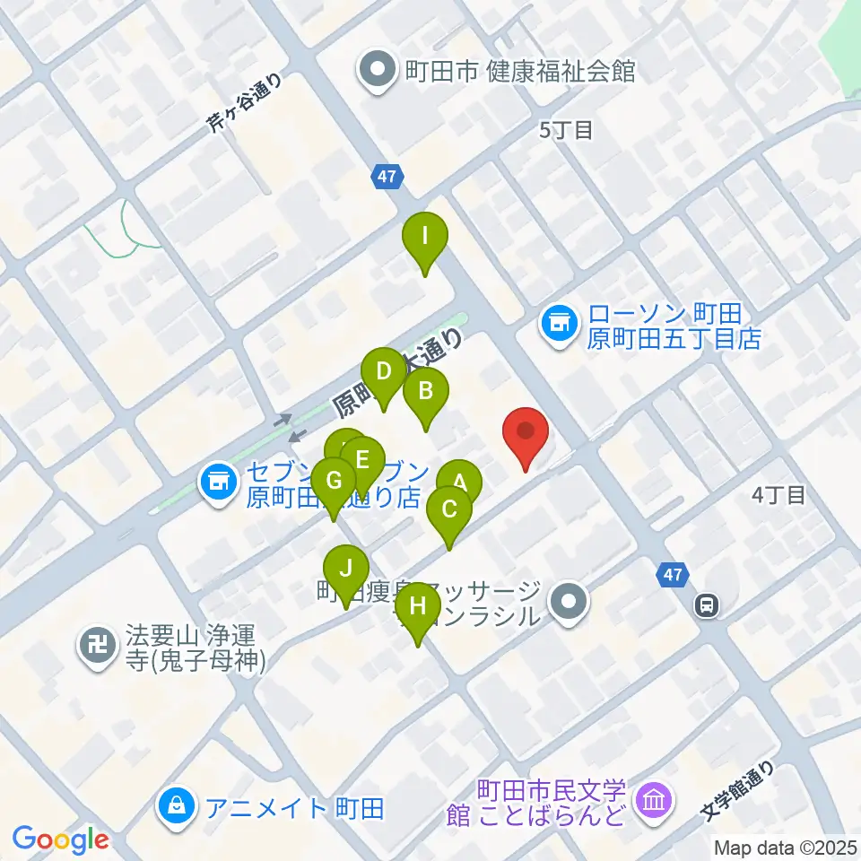町田ナッティーズ周辺の駐車場・コインパーキング一覧地図